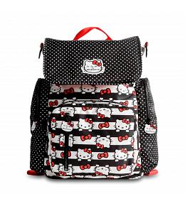 JuJuBe Dots and Stripes - Be Sporty Multi-Functional Lightweight Diaper Messenger Backpack